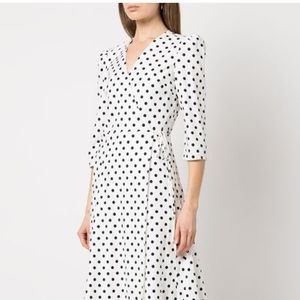 Reformation hilltop wrap dress polka dots